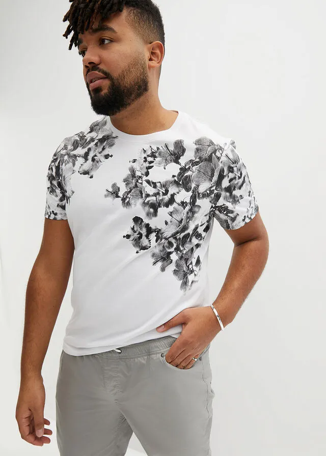 Camiseta de corte slim Blanco estampado