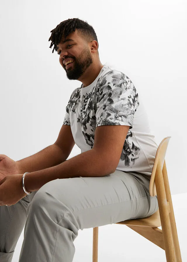 Camiseta de corte slim Blanco estampado