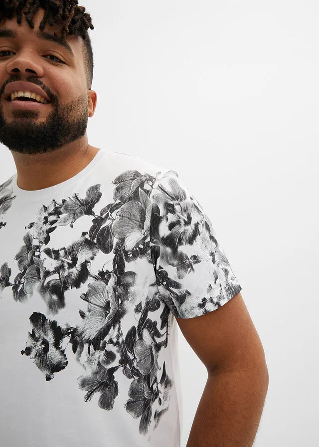 Camiseta de corte slim Blanco estampado