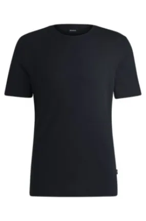 Camiseta en mezcla de algodón con estructura de jacquard de burbujas