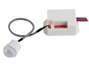Mini motion detector, PIR, 8 m detection range, 100° detection angle, IP20, indoor use, flush mount, white