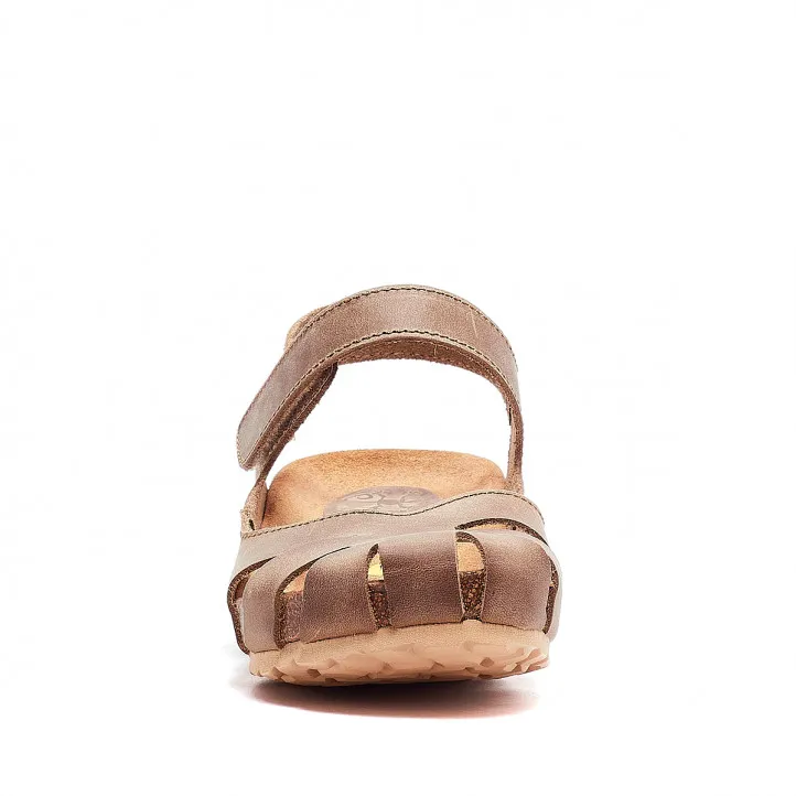 Sandalias cuña Redlove joaquima marrones con puntera cerrada